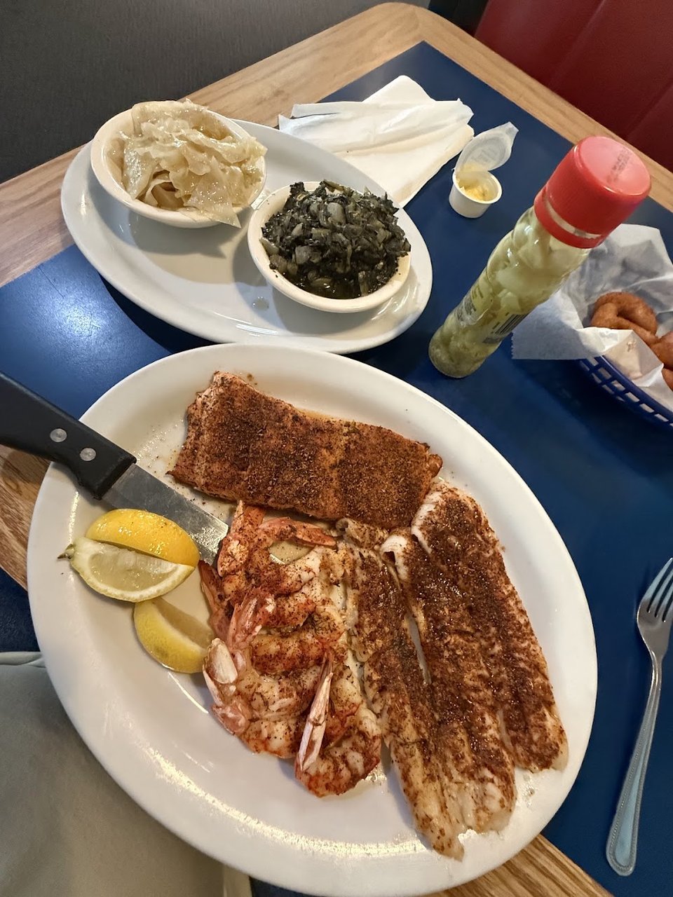 Shrimp with Turnip Greens